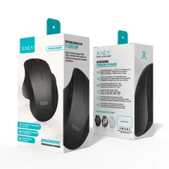 MOUSE ERGONOMICO INALAMBRICO + BT RECARGABLE MODX-00DW - XAEA - NEGRO