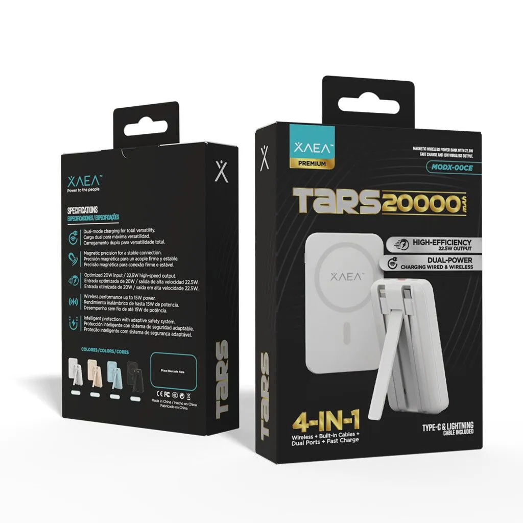 POWER BANK TARS KJ-790 WIRELESS 20000 MAH MODX-00CE - XAEA - BLANCO